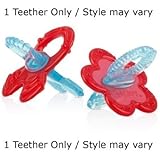 Nuby Chewbies Soft Silicone Teether, Promotes Transition from Nursing to Chewing (Red and Blue / Sty