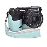 Rieibi ソニー α7CII ケース、ミラーレス一眼カメラα7CⅡ/ILCE-7CM2 専用 A7CM2カメラケース α7CⅡ 保護ケース α7CⅡ 保護カバー ILCE-7CM2 カバー A7C2 ボディケース SONY ILCE-7CM2ハーフケース 人工革 三脚ネジ穴付き 電池交換でき 開閉自由 携帯型 腕ストラップ付き（ブルー）