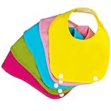 バンビノ ベビー スタイ 5色セット ナイロン 防水 ビブ 受け皿を付ければエプロンに