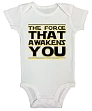 Kids Star Wars Onesie幼児用シャツ" The Force That Awakens You " Funny Threadzキッズ カラー: ホワイト