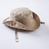LeafIn 紫外線対策 ベビーUVcut帽子 キッズハット 棉生地 アウトドアウェア 新生児から幼稚園までの子供向けキャップ チューリップハット カウボーイ帽(L（頭囲：50cm）, カーキ)