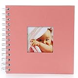 Copeflap アルバム スクラップブック 手作り 写真 台紙 切り抜き窓付き 175×175mm 20枚 (ピンク)