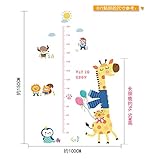 Bartram ウォールステッカー 子供身長計 壁紙 壁デカール 壁の装飾 子供部屋 可愛いな動物 取り外し可能 DIY (キリン)