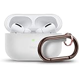 【elago】 AirPods Pro 対応 ケース カラビナ 付き 薄型 シンプル シリコン カバー 衝撃 吸収 スリム ソフト ケースカバー 傷防止 落下防止 保護 アクセサリー [ Apple AirPodsPro MWP22J/A エアーポッズPro エアーポッズプロ 対応 ] SLIM HANG ブラック