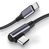 USB Type C ケーブル L字 1M 100W/5A PD対応 QC 4.0急速充電 高速データ転送 高耐久ナイロン編み Type c to Type c タイプC機種対応