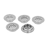 uxcell エアベント キッチン 29mmボトム直径 フラット メッシュ ホール メタル ルーバー シルバートーン 5本いり