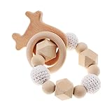 B Blesiya ベビー用　歯固め　授乳ジュエリー　歯がため　木製　ブレスレット　リング　出産祝い　おもちゃ　全5種類 - 牛