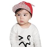 耳の野球のキャップと赤ちゃんの帽子赤ちゃん少女ベレー夏の太陽の帽子（赤）