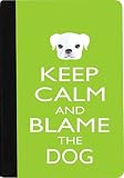 Rikki Knight Keep Calm and Blame the Dog - Lime Green Color Faux Suede Notebook Binder Portfolio (Ru