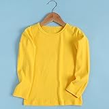 Dafanet　ベビー服 子供服 Tシャツ 男の子 女の子 コットン ベーシック 　春 秋 キッズ コットン 柔らか 無地 長袖 Tシャツ 七色展開 Oネック 長袖カットソー シャツ 柔らかい ベビー