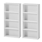 BDラック 文庫本収納ラック 本棚 4段 2個セット 展示品 (ホワイト)