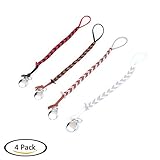 Davcor Moring ベビー おしゃぶりホルダー 乳首チェーン 手編みのロープ 無毒 安全 落下防止 紛失防止 约23cm 4点セット Bタイプ