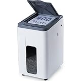 iCODIS オートフィードシュレッダー 業務用 家庭用 電動 静音: 大容量50L マイクロカット(2×12mm) セキュリティレベルP5 自動給紙400枚対応 ホッチキス&クレジットカード細断可能 コンパクト キャスター付 ホワイト連続運転 コンパクト キャスター付 シュレッダー a4
