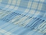 Bronte Baby Gift British Made Lambswool Blue Menzies Check Blanket Throw by Bronte