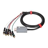 ゲームキューブ用コンポーネント ケーブル、コンポーネント HD AV ケーブル コンポーネント 5RCA YPbPr ケーブル、二重シールド プラグ アンド プレイ、NTSC PAL コンソールをサポート、5.9 フィート