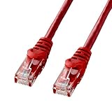 サンワサプライ(Sanwa Supply) CAT6LANケーブル (5m) UTP 1Gbps/250MHz RJ45 ツメ折れ防止 レッド LA-Y6-05R