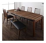 ホワイト4脚 6点セット(テーブル+チェア4脚+ベンチ1脚) W140-240 天然木ウォールナット材 ハイバックチェア ダイニング Austin オースティン【ﾉｰﾌﾞﾗﾝﾄﾞ品】