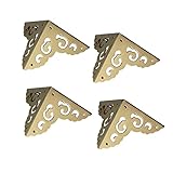 4セット コーナー金具 3面角金具、コーナープロテクター コーナー金具 ボックスコーナー アンティーク 92mm コーナー保護 装飾 木箱 ブロンズ DIY 手芸、コーナークッション コーナーガード ネジ付き 真鍮 コーナープロテクター 全カバー 防角 ケース 机のそば ギフトボックス 装飾用 コーナー保護 補強 パーツ ブロンズトーン アンティーク