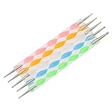 Viviseason(ビビシーズン)ペン ネイルアートの工具 ツール 螺旋状の棒 双頭 大小 マルチカラー 飾り 五本入れ