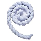 ベビーベッドガード サイドガード 抱き枕 ノットクッション 赤ちゃんベッドバンパー ソファークッション 結び目 ロング 部屋飾り 撮影小物 出産祝い プレゼント (3m, ブルー)