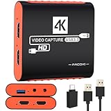 キャプチャーボードは4K HDMI パススルー機能を搭載しています 1080P 60Hz USB 3.0 ビデオゲーム キャプチャーカード 高速転送 低遅延 ゲーム実況生配信ライブ、ビデオ会議録画、リアルタイムストリーミング 画面共有 Switch PS5/PS4 Xbox Wiiuに対応 Mac/Windows/Linux/Android/iPad OS17に適用