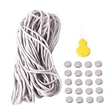 マスクゴム ストッパー セット 丸ゴム 太さ 3mm 長さ 約 20m 5色,グレー