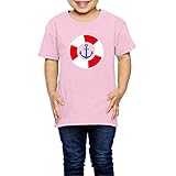 Ariesシャツ 2歳～６歳子どもＴシャツ救命ブイ イカリ アンカー キッズ服 ピンク 4 Toddler
