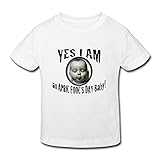 星 ２～６歳子供 男女兼用 半袖 ティー Tシャツ April Fool Day 可愛い White 5-6 Toddler