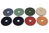 大理石用ダイヤモンド研磨パッド CZPDS-52 125mm 8枚(#100 #200 #400 #800 # 1500 # 3000 #6000 #10000)