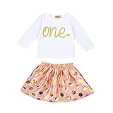 Tovadoo 子供服 ベビー服 女の子 トップス+スカート セットアップ 長袖 秋冬 ピンク ゴールド ドット柄 可愛い パーティー 保育園