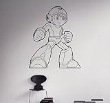 Mega Manゲーム壁デカール漫画スーパーヒーロー壁ビニールステッカーレトロゲームホーム内部子供キッズ部屋壁装飾3 ( MGM )