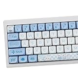 SUEHIODHYピンクホワイトPBTキーキャップセットMOAプロファイルキュートキャットキーキャップ140キーカスタム昇華キーボードキーキャップCherry Gateron MXスイッチメカニカルキーボード用