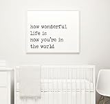 How Wonderful Life Is Nowを世界でもアートプリント/子供部屋装飾/ユニセックス保育園アート/素朴な保育園インテリア/女の子保育園アート/男の子保育園アート/ベビーシャワーギフト