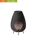 ガーデンライト デッキライト LED 電球色 100V ラタンスタンドライト３型 ダークブラウン 耐候性 照明 屋外 外灯 照明器具 おしゃれ