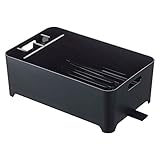 水が流れる 水切りラック バスケット 水切り シンク上 トレー 水切りかご シンク 水切りバスケット ブラック