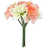 (ヒル・インテリアズ) Hill Interiors ピーチ クリーム 造花ブーケ 花束 アーティフィシャルフラワーバンチ イミテーションフラワー (ワンサイズ) (クリーム/オレンジ)