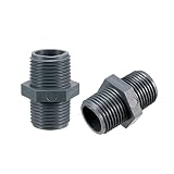 uxcell パイプ継手コネクタ G1/2 x G1/2オスねじ アダプタープラスチック 六角ニップル 5個
