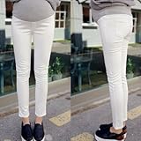 マタニティ 薄裏起毛 美脚スリム 9分丈 パンツ【30000102513】 (L(起毛), ブラック)