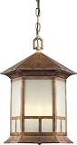 Forte Lighting 1040-04-41 4-Light Transitional 4-Light Exterior Hanging Lantern with Umber Linen Gla