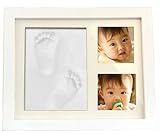 [Gioioso] 『今』を残せる フォトフレーム 赤ちゃん 手形 足形 キット 小さめ写真2枠 粘土１枠