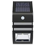 Qtuo ソーラーライト LED壁掛けライト 人感センサー搭載 高輝度LED ガーデンライト 公園/広場/ベランダ/玄関口に適用 電気代不要