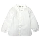 (オフホワイト/90cm)ベビー服 女の子 ブラウス 長袖 mia mail ミアメール 綿100％ ブロード 女児 ベビ