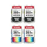 BC-360 BC-361 詰め替えインク キヤノン用 BC-360XLBK(顔料ブラック)×2+BC-361XLC(染料3色カラー）×2 大容量 補充用 対応機種：PIXUS TS5330 TS5430
