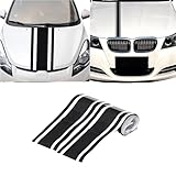 【1ロール入り】 車 ステッカー ボンネット用 デカール カスタム DIY シール 18㎝×8㎝ 1枚 (ブラック)