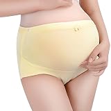 ZEVONDA ファッション 女性の ハイウエスト 調整可能 レディーズ パンティ ーマタニティ 下着の パンティー , イエロー , 2XL