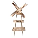 LJ レトロフラワースタンドダブルレイヤーソリッドウッドリビングルーム/バルコニー/屋内フラワースタンド (色 : 木の色)