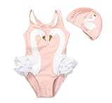 TaiycyxganベビートドラーガールズワンピースSwan水着フリル水着ビーチウエア カラー: ピンク