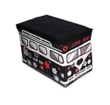 スツール バス トイボックス おもちゃ箱 収納ボックス (小, ブラック)