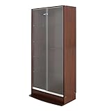 【福袋】【地球家具】フィギュアラック「ワイド」新シリーズセット 幅83cm 奥行39cm 【正規品】[鍵付きコレクションケース] [耐震]（引き戸 ハイタイプ本体+上置きロータイプ） ブラウン