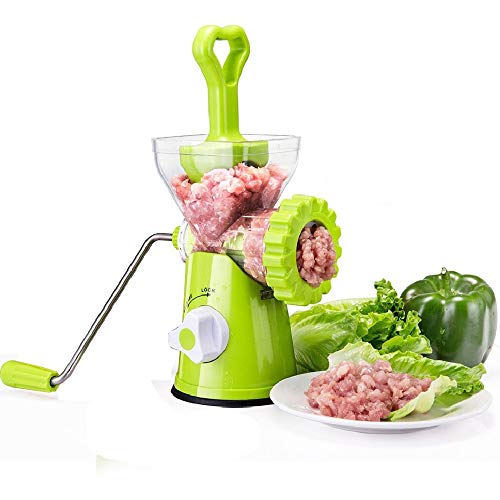 KOBWA 手動式人気ひき肉機 味噌 ミンサー みじん切り器 回転式みじん切り 肉挽き機 野菜 玉ねぎ にんじん フード ミートチョッパー グラインダー 肉/野菜調理器 パスタメーカー キッチン 下ごしらえ 離乳食 介護 便利 グッズ 多機能 時短（中国製）
